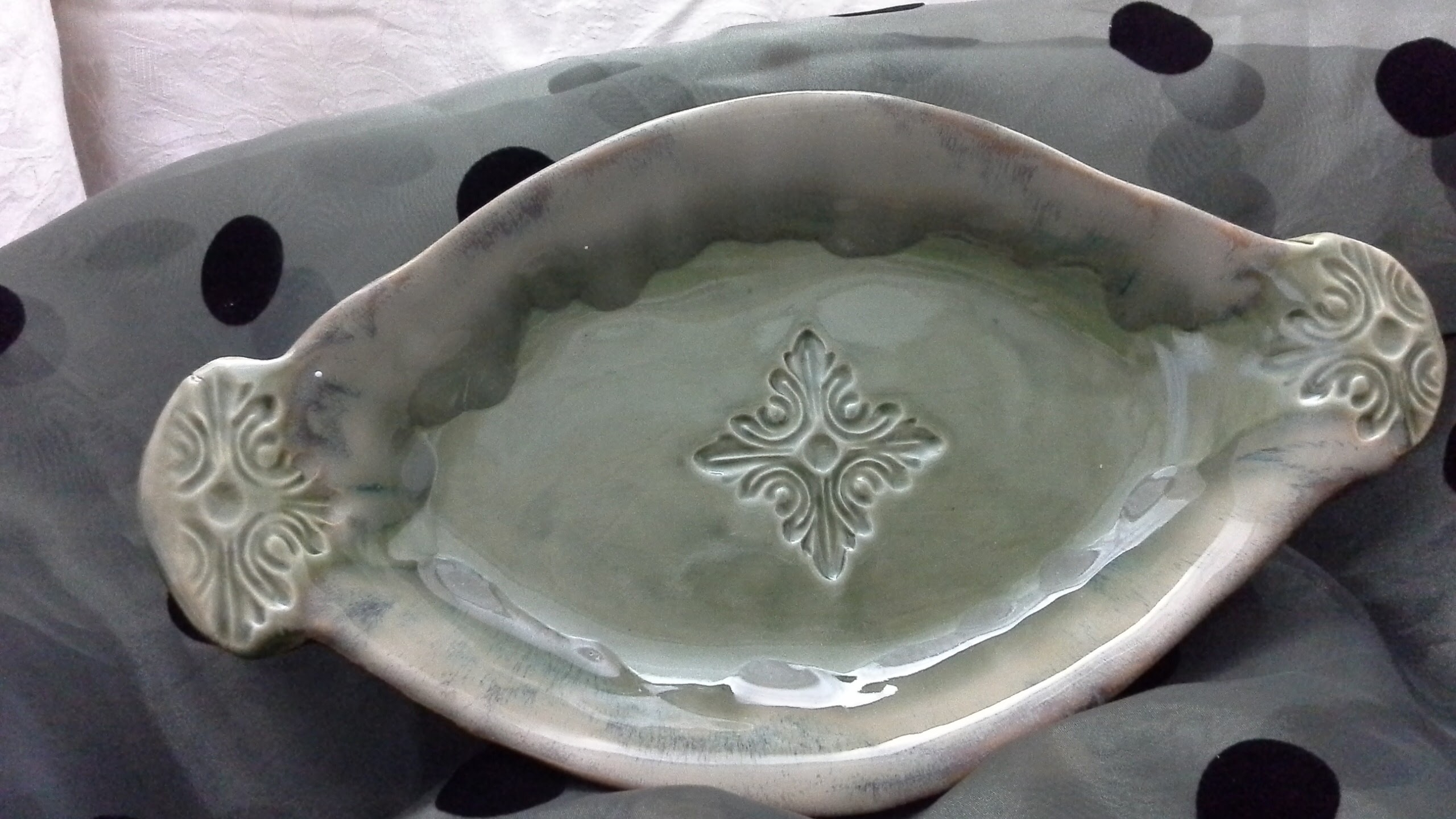 Handmade Embossed Serving Trays From Doing Earth Pottery